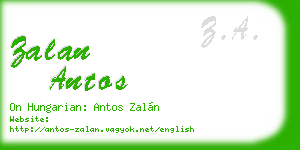 zalan antos business card
